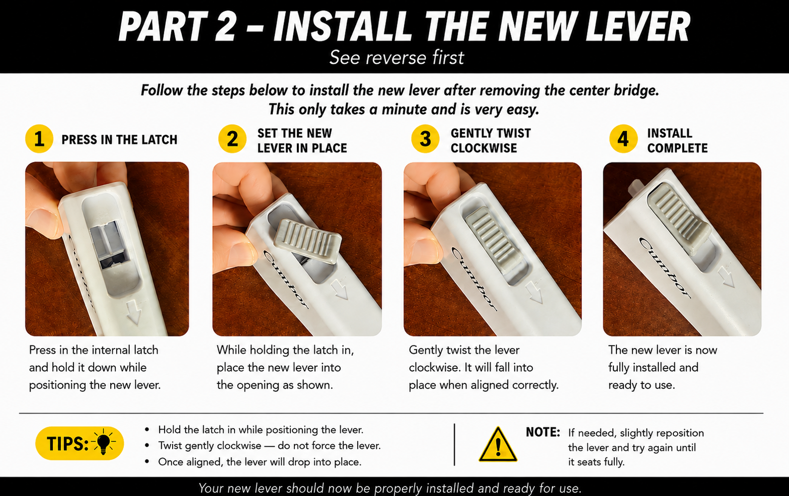 Part 2 - Install the New Lever